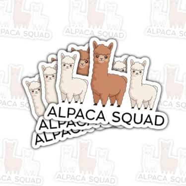 Imagem de 3 peças de adesivos de esquadrão de alpaca, adesivos de vinil engraçados de amizade de animais fofos para laptop, caderno, garrafa de água, para-choque de carro, presente para adolescentes, estudantes