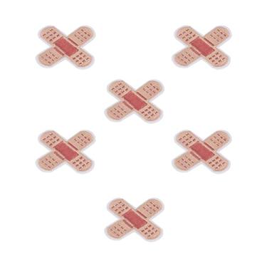 Imagem de Band aid bordado ferro em remendos forma bonito diy reparação capa manchas para sacos de roupas chapéus material algodão 6 pçs 6.5cm