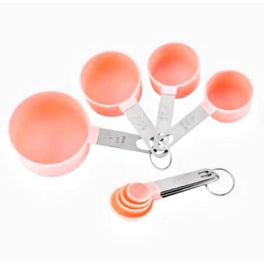 Imagem de Conjunto De Cozinha Com 8 Peças Colheres E Xícaras(Rosa)