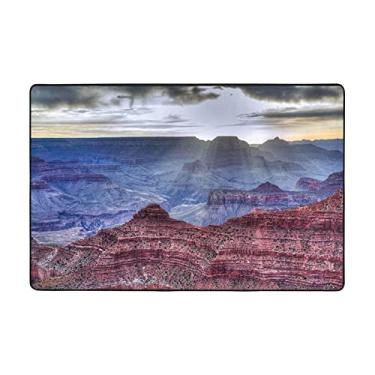 Imagem de Zeraoke Grand Canyon Tapetes de área para sala de estar 1,2 x 1,5 m, tapete macio e moderno, tapetes felpudos antiderrapantes para decoração de casa, tapete lavável para quarto, jantar, dormitório,