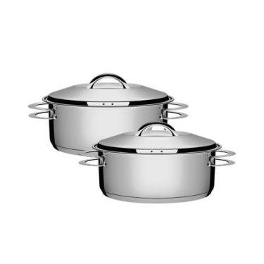 Imagem de Jogo Panelas Solar 2 Peças Tramontina Inox 20 e 24Cm Indução