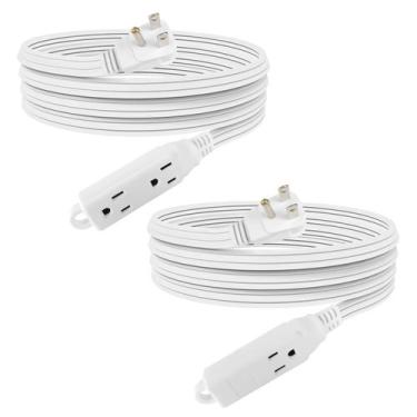 Imagem de Cabo de extensão EP 9ft 3 Outlet 16/3 SPT-3 Cabo de alimentação branco