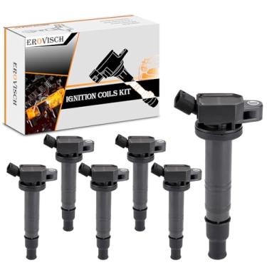 Imagem de Pacotes de bobina de ignição UF495 (conjunto de 6) - Compatível com Lexus IS F GS F RC F Scion xB Toyota 4Runner Camry FJ Cruiser Matrix Solara Tacoma Tundra - L4 V6 V8 - Substitui OEM C1426 90919