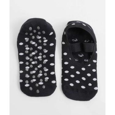 Imagem de Meia Sapatilha Feminina Antiderrapante Marisa Preto-51013, 34/39, Pret