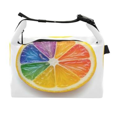 Imagem de STAYTOP Lancheira colorida de fatias de limão com fivela, lancheira isolada para meninos e meninas, lancheira térmica para trabalho escolar