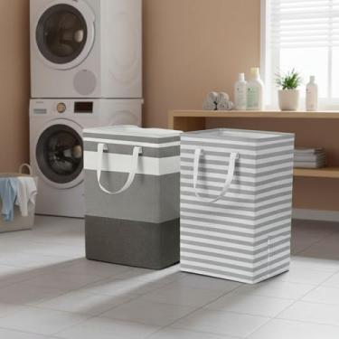 Imagem de Cesto Organizador Dobrável Multiuso Grande, Cesto de Roupa e Brinquedos, Caixa Organizadora para Lavanderia, Guarda-Tudo para Casa e Quartos - Sortidos