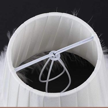 Imagem de Cryfokt Abajur Pendente de Lustre de Pano de Penas, Capa de Luz de Parede Elegante para Sala de Estar do Quarto, Branco 3,3 X 4,7 X 4, pol., Adequado para Hotel Doméstico