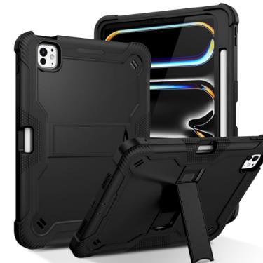 Imagem de GUAGUA Capa para iPad Pro de 13 polegadas M4 (2024), iPad Pro 13 capa híbrida à prova de choque resistente contra quedas e suporte de lápis, capa para tablet antiarranhões para iPad Pro 13 polegadas