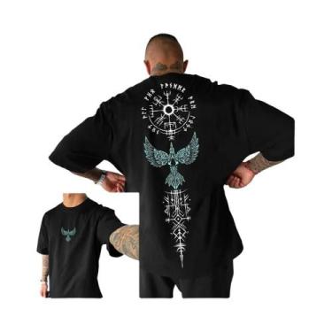 Imagem de Camiseta Masculina De Verão Y2K Com Estampa Étnica Em Algodão, Manga C