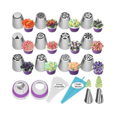 Imagem de 27 Peças De Bicos De Confeitar Em Aço Inoxidável Tipo Tulipa Russa Par