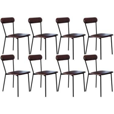 Imagem de Kit 08 Cadeiras Estofada Para Sala De Jantar Liora Preto C01 material 