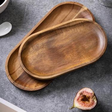 Imagem de 1 bandeja de madeira pequena para servir oval, prato de salsicha de madeira, bandeja de banheiro para festa, jantar, casamento, jantar, lanches de frutas