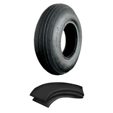 Imagem de Kit Pneu Carrinho De Mão 350-6 4 Lonas Buffalo + Câmara