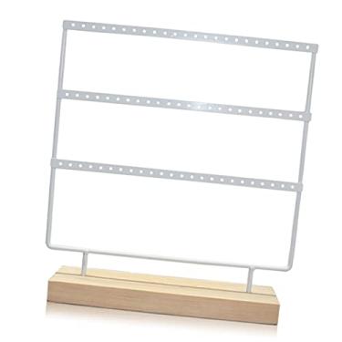 Imagem de Acouto Brinco Expositor Suporte de Jóias Elegante Compacto Grande Capacidade Material de Ferro Decorativo Prático Brinco Armazenamento Rack Exibição Jóias Suporte Roupas, Sapatos e/sapatos, (Branco)