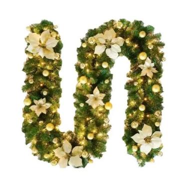 Imagem de Guirlanda De Natal LED Luxuosa De 2,7m Com Lanternas, Banner De Árvore