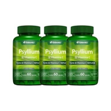 Imagem de Kit 3x Vitamina C Psyllium 60 cps - HERBAMED