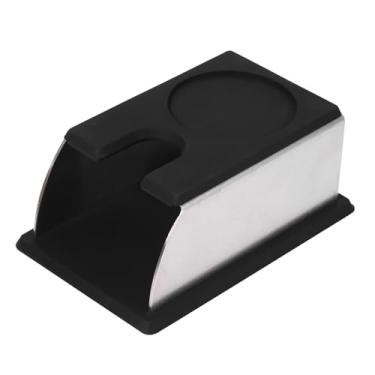 Imagem de Cuofyunl suporte para calcadeira de café, 2 cores, ferramenta para fazer pó de café, aço inoxidável, silicone (Preta)