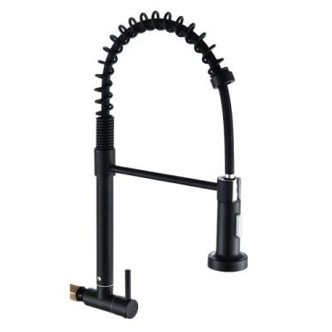 Imagem de Torneira Gourmet de Cozinha Parede com Extensível Moderna Aço Inox 304