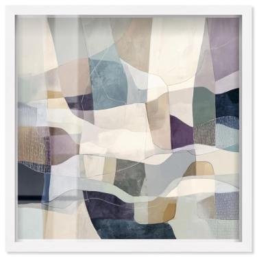 Imagem de Formas geométricas macias I Shadowbox Print Modern Wall Art por Art Remedy, moldura branca, 13 x 13