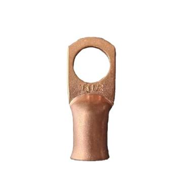 Imagem de ROUPWKWO Terminal de tubo de cobre AWG 50/100 peças 1x1/2 AWG conector de fio de cobre puro AWG terminal de cabo de decapagem estanhado