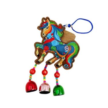 Imagem de Esquirla Enfeite de cavalo para o Ano Chinês, decoração Feng Shui para o Festival da Primavera, leve e multifuncional, pingente de desenho animado para, Bordado de Café, Sinos