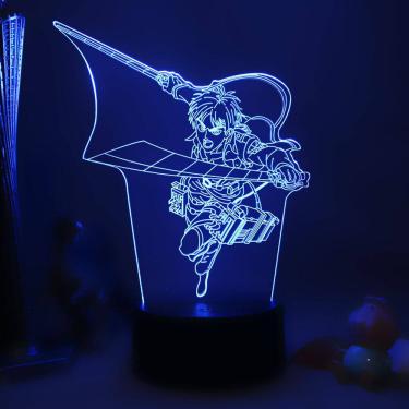 Imagem de Luz noturna LED 3D Attack on Titans Levi`s Ackermans Color C