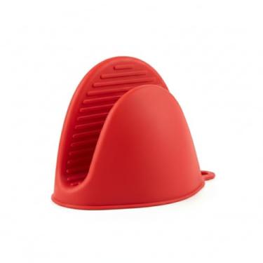 Imagem de Pegador Luva de Silicone 10x8cm Vermelha para Cozinha Estilo Bico de Pato Proteção Térmica Resistente ao Calor Folgão Forno Microondas Airfryer Panela Bandeija Assadeira Travessa