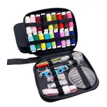 Imagem de Kit de costura para adultos (86 peças) com agulhas de linha, tesouras, dedal, fita métrica portátil, acessórios de costura