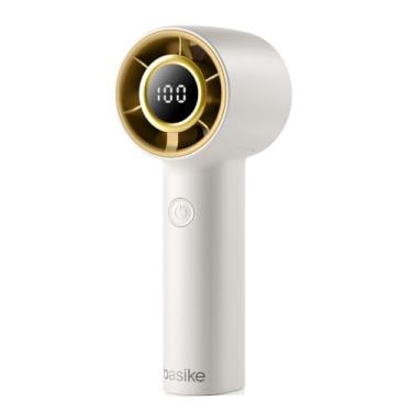 Imagem de Mini Ventilador de Mão Recarregável USB com Display Digital, 100 Níveis de Velocidade, Motor 10W, Bateria 4000mAh, Portátil e Silencioso(Branco)