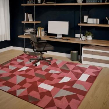 Imagem de 1 Tapete Escritório Grande Antiderrapant 200x250 Js Do Zi Vr (M10 Vermelho - Geométrico Moderno)