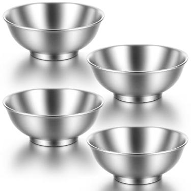 Imagem de Molain 4 tigelas grandes de ramen isoladas de parede dupla de 1,530 g, tigelas de salada de aço inoxidável 304, tigela de servir macarrão para sopa, macarrão, frutas, sorvete, lavável na lava-louças