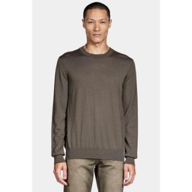 Imagem de Tricot Aramis Manga Longa Gola Careca Lã Merino Tabaco-Masculino