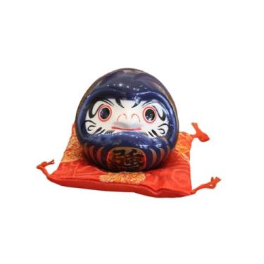Imagem de Generic Cofrinho Daruma de Cerâmica, Boneco Daruma da Sorte, Decoração de Mesa, Estatueta Japonesa, para Café, Restaurante, Hotel, Bar ou Armário, Azul