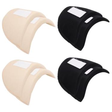 Imagem de GDFYMI 4 pares de almofadas de ombro de esponja para mulheres cobertas almofadas de ombro modernas com fita mágica (preta/pele)