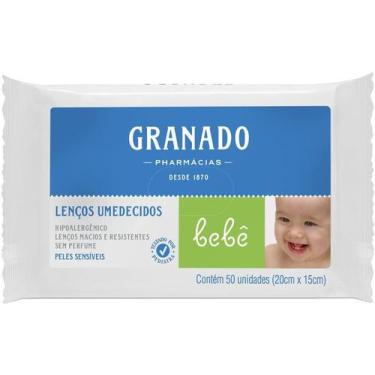 Imagem de Granado - Lenço Bebê Pele Sensível, Branco, 50 Unidades