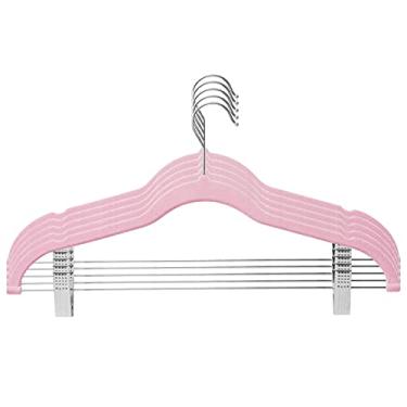 Imagem de Cabides de roupa com clips móveis Veludo Ultra Fino Rack -derrapante para saia calças Casa Viagem