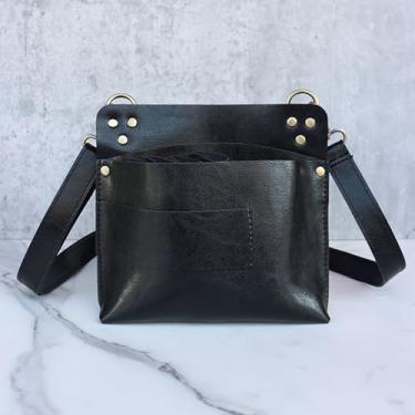 Imagem de Suporte de tesoura, bolsa de ferramentas de cabelo embutida em 7 posições de tesoura, suporte de tesoura essenciais de cabeleireiro com cinto de ombro para cabeleireiro, maquiador, grampo de pente