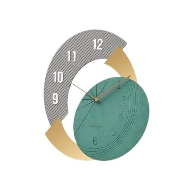 Imagem de Relógio nórdico luxuoso para casa sala de estar personalizado criatividade moderna simplicidade moda decoração de parede arte, 48 x 60 cm relógio de parede (verde)