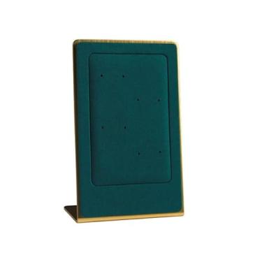 Imagem de Suporte de exibição de joias, suporte de exibição de colar, leve, luxuoso, brincos de veludo, rack simples e criativo, suporte organizador de joias (verde)