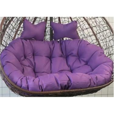 Imagem de Almofadas grossas e laváveis ​​para substituição de cadeiras suspensas em formato de ovo, almofadas para cadeiras de balanço duplas, almofadas para cadeiras de rede suspensas.