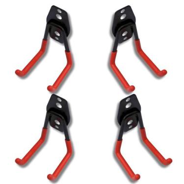 Imagem de Kit 4 Suporte Multiuso Aço Para Parede Suporta Até 23kg Bike Mangueira