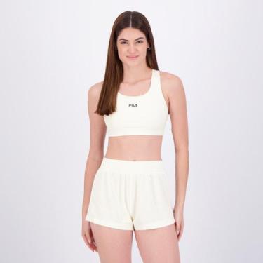 Imagem de Top Fila Nadador Essential Feminino Branco e Preto, M