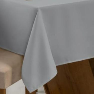 Imagem de Kit com 10 Toalhas de Mesa Quadrada Oxford 1.50x1.50m - 4 Cadeiras, Ideal para Festa, Buffet e Restaurante, Resistente e Prática (CINZA)