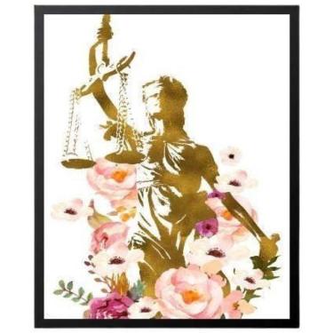 Imagem de Quadro Deusa Da Justiça Aquarela Moldura Preta 24X18Cm