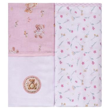 Imagem de Manta Flanelada para Bebê 2 Unidades 79cm x 80cm Baby Joy