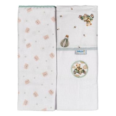 Imagem de Manta Flanelada para Bebê 2 Unidades 79cm x 80cm Baby Joy