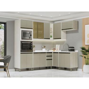Imagem de Cozinha Modulada de Canto Completa 7 Pecas com Tampo Linea Luciane Moveis