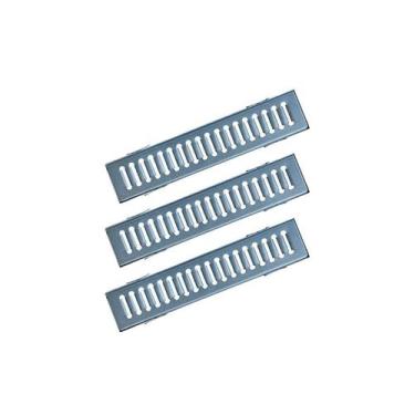 Imagem de Kit 3 Ralo Grelha Linear e Caixilho Aço Galvanizado 10x50cm - Ouro Min