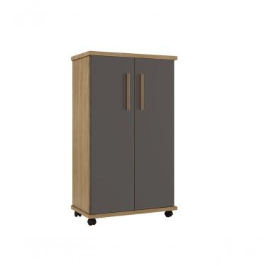 Imagem de Armário Multiuso 2 Portas 4 Prateleiras Berlim Arte Móveis Cinamomo-grafite