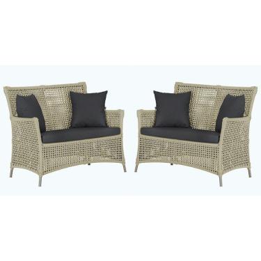 Imagem de 2 Sofás área Externa Igapó Alumínio Fendi Corda Náutica E11 Rami